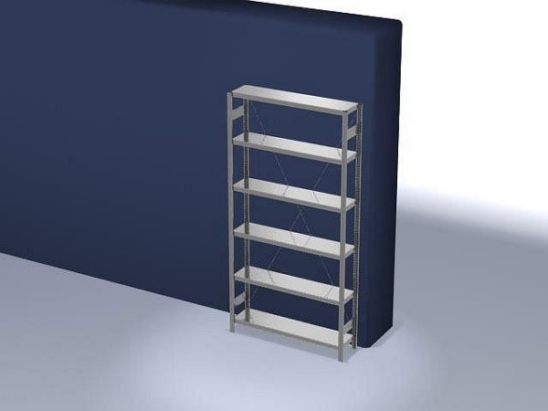 hofe Fachboden-Grundregal, 2500x300x1300 mm, 6 Fachebenen, verzinkt, 200 kg Fachlast, 2500 kg Feldlast, einseitige Bedienung, HZG25313XM
