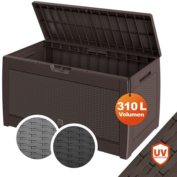 casaria Gartenbox Rato 310L Braun Rattan Optik wasserdicht, 104253