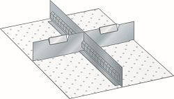 LISTA Set Schlitzwände und Trennbleche 18x27E (BxTxFH) 306x459x150mm, 1 Schlitzwand 27 E, 2 Trennbleche 9 E, 80.646.000