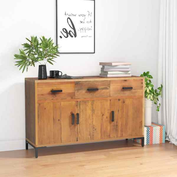vidaXL Sideboard Braun 110x35x70 cm Massivholz Kiefer, 349919