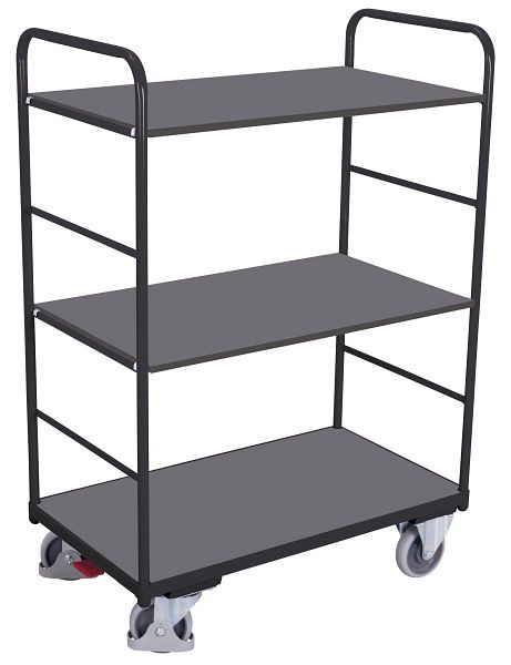 VARIOfit Etagenwagen hoch, Außenmaße: 1.060 x 600 x 1.530 mm, RAL 7016 anthrazitgrau, LadehöheLadehöhen: 525 / 1.070 mm, sw-600.211/AG