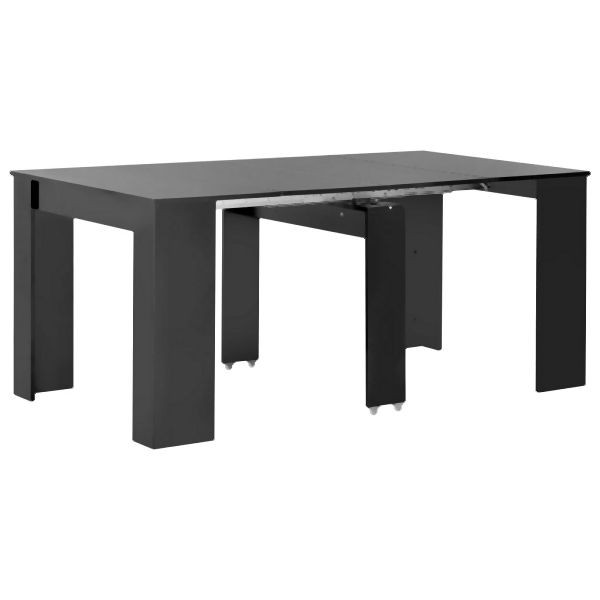 vidaXL Ausziehbarer Esstisch Hochglanz Schwarz 175 x 90 x 75 cm, 283732