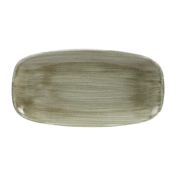 Churchill Stonecast Patina Antike rechteckige Teller, Grün, 298 mm, (12 Stück), HC817