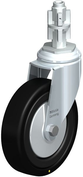 Blickle LKRA-VPA 126K-11-EL-FA-E14 Apparate-Lenkrolle mit Expander, Vollgummi, Schwarz, 548180