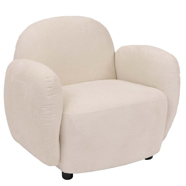Mendler Sessel HWC-P33, Lounge-/Relax-/Cocktailsessel Polstersessel, Stoff/Textil Chenille (330 g/m²) Öko-Tex, creme, 118708+118709
