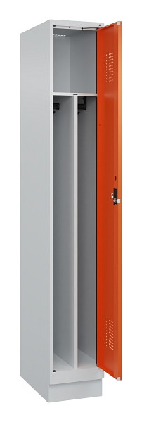 C+P Spind Evolo PLUS, mit Sockel, 1 Abteil, 1950x300x500mm, 7035/2004, Verschluss Zylinderschloss, 049020-10F S10029