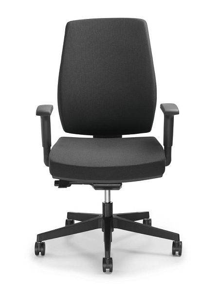 Deskin Bürodrehstuhl Ergo SIT, Fußkreuz Polyamid, schwarz, Stoff DELTA BD, anthrazit, 284686