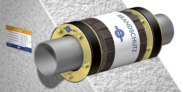 DOYMA Curaflam Brandschutz-Durchführung 2xA BSHB mit DPS DN 125, für 58,0 - 67,0 GGV / EPDM, 307706312500