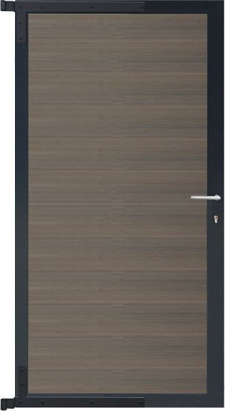 T&J ELSKOP-Tor-Komplettset, 90 x 173 cm, Füllung grau, Rahmen anthrazit, 44058