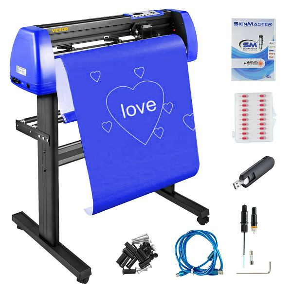 VEVOR 720 mm Vinyl Schneidplotter, Farbe: schwarz / blau, 20 Klingen, KZJ720JKDHLS00001V2
