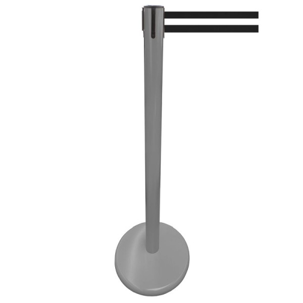 Stein HGS Personenleitsystem -P-LINE Future-, Metall/ anthrazit, schwarz/weiß/schwarz waagerecht (gestreift), mit Gurtendstück (Standard), 12792-0402