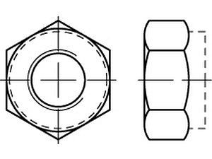 Sechskantmuttern DIN 985 8 M 10 x 1,25 galvanisch verzinkt VE=S (500 Stück)