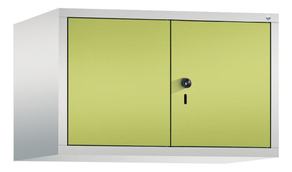 C+P Aufsatz-Garderobenschrank Evolo, 2 Abteile, H500xB810xT500 mm, Lichtgrau/Viridingrün, 48092-22 S10033