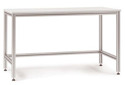 Manuflex Kastentisch ALU mit Kunststoffplatte für stehende Tätigkeiten, BxTxH = 1000 x 600 x 900-917 mm, AA3007