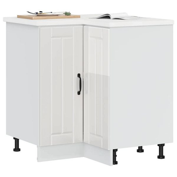 vidaXL Küchen-Eckunterschrank Lucca Hochglanz-Weiß Holzwerkstoff, 853749