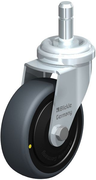 Blickle LRA-TPA 75K-ELS-FK-ES Apparate-Lenkrolle mit Einsteckstift, Thermoplastisches Gummi-Elastomer, Grau, 751114