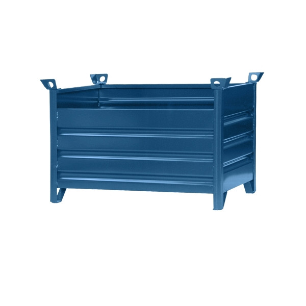 Eichinger Industrie Vollwand-Stapelpalette, 2000 kg, LxBxH 1200x1000x750 mm, enzianblau, 13160900000097