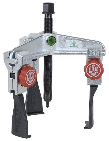 KUKKO 3-armiger Universal Abzieher mit schmalen, schnellverstellbaren Abzughaken, Spannweite außen: 130 mm, 30-10+S
