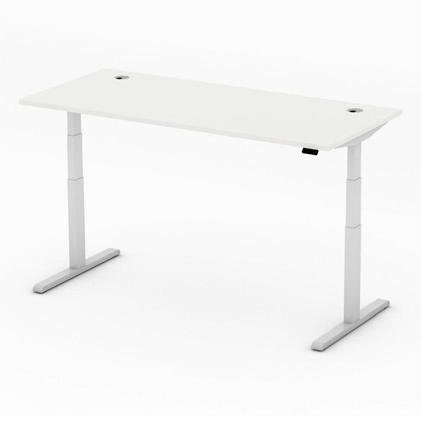 Deskin Höhenverstellbarer Schreibtisch PRO MULTI MODUL, Dekor weiß, B 1800 x T 800 x H 640-1250mm, 360282