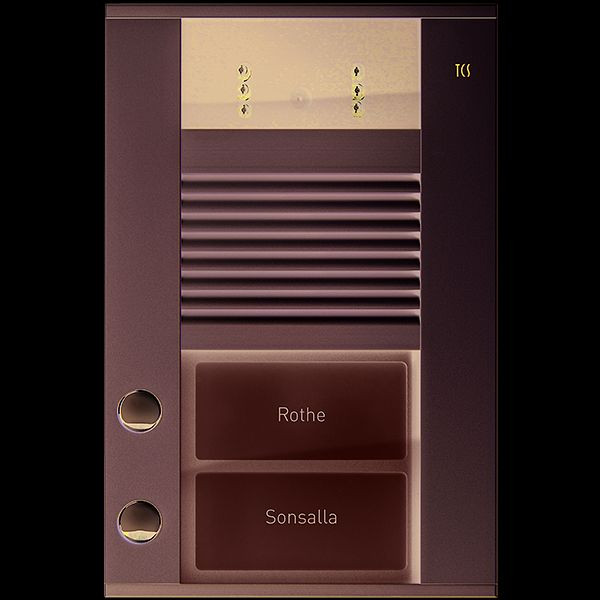 TCS IP-Video-Außenstation Serie AVD IP mit 2 Klingeltasten (linksbündig), AP silber, AVD94020-0010
