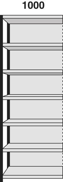 Kerkmann Regalfeld Stora 100, B 1000 x T 300 x H 2600 mm, schwarz/lichtgrau, 51246915
