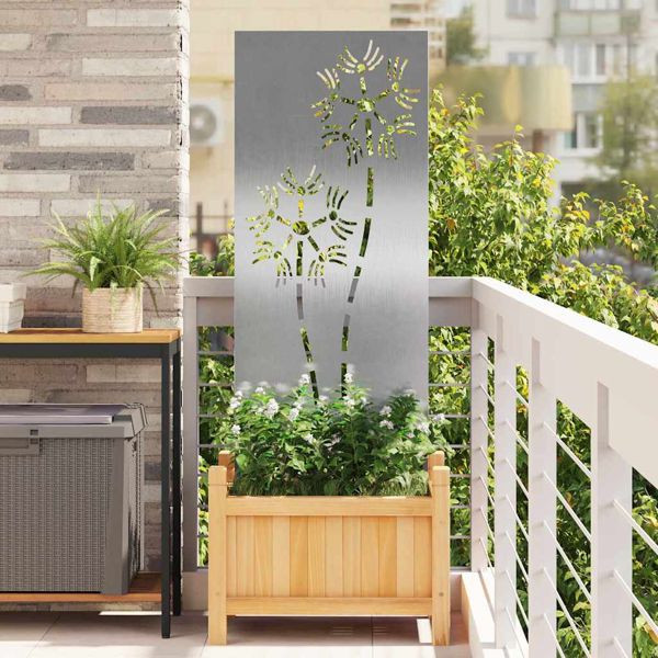 vidaXL Garten Sichtschutz-Leinwand Silber 50 x 140 cm Edelstahl, 876284