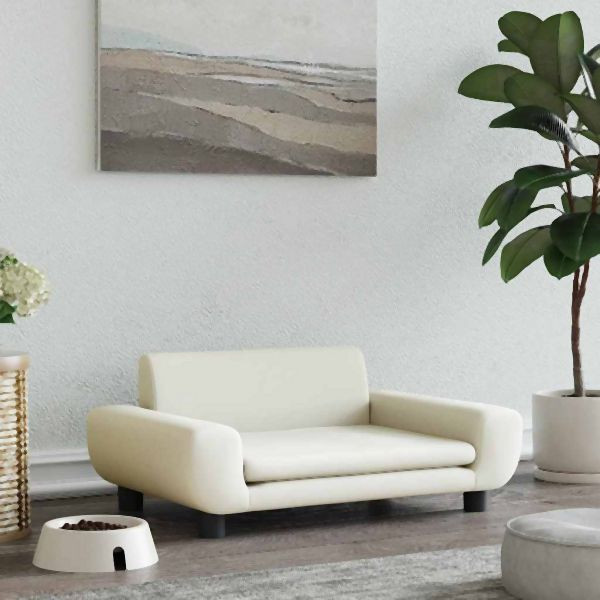 vidaXL Hundebett Creme 70x45x33 cm Abmessung Samt, 171994