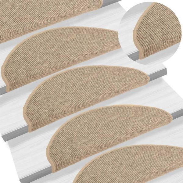 vidaXL Stufenmatten Selbstklebend 15 Stk. Dunkelbeige 65x21x4 cm, 326902