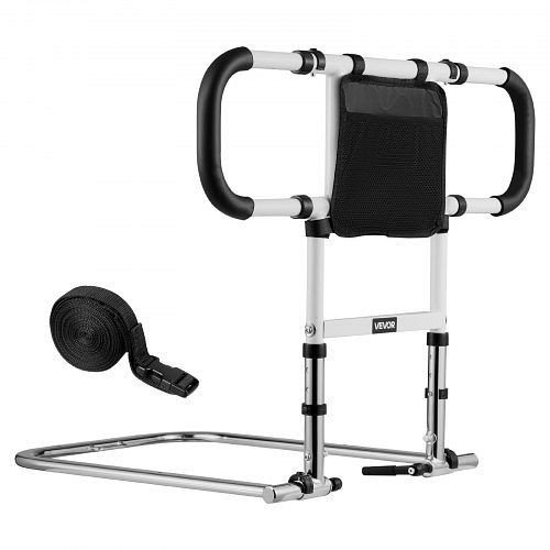 VEVOR Aufstehhilfe, faltbares Bettgitter mit Griffen & PU-Handlauf, Karbonstahl, für King/Queen/Full/Twin-Betten, WZTSCBSWTBZCFI21D001V0