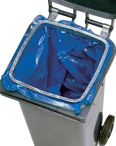 DENIOS Seitenfaltensack für Großmülltonne mit 120 Liter Volumen, 100 µ, VE: 100 Stück, blau, 165-476