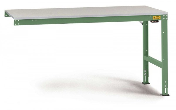 Manuflex ESD-Arbeitstisch UNIVERSAL Standard Anbautisch mit Kautschukplatte, BxTxH = 1000 x 600 x 760-870 mm, Resedagrün, LU6003.6011