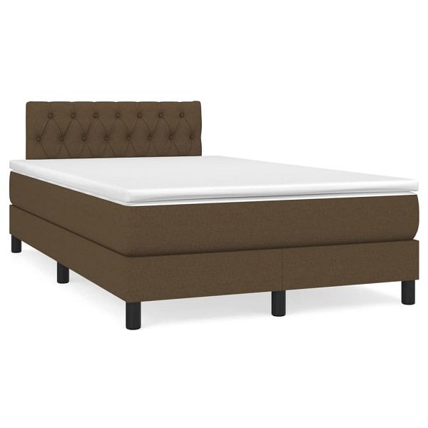 vidaXL Boxspringbett mit Matratze & LED Dunkelbraun 120x190 cm Stoff, 3270063