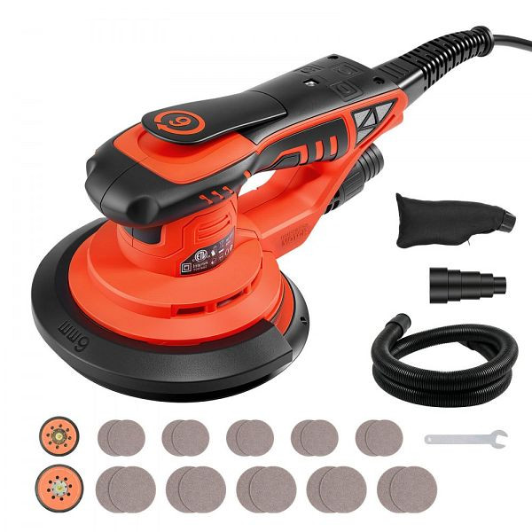 VEVOR Bürstenloser Exzenterschleifer 400W, 127/152mm, 4.000–10.000 U/min, 7-stufig, 20 Schleifpapiere, Staubbeutel, YSGDSGJBS56ISVQQL001V2