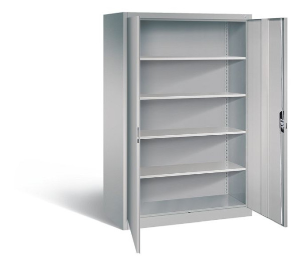C+P Büroschrank Acurado, H1950xB1200xT600mm, Farbe: Weißaluminium, Muldengriff, 5 OH, 9490-000 S10452