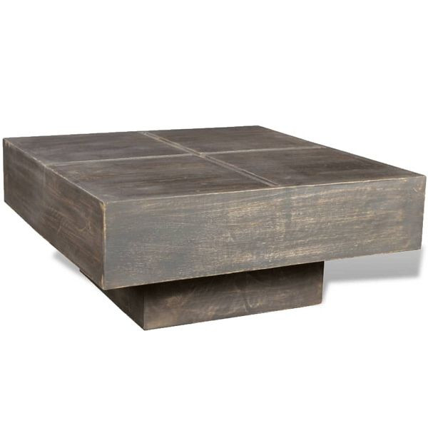 vidaXL Couchtisch Dunkelbraun Quadratisch Massivholz Mango, 241133