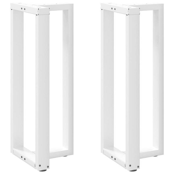 vidaXL Bartischbeine T-Form 2 Stk. Weiß 40x35x(100-101) cm Stahl, 4013085