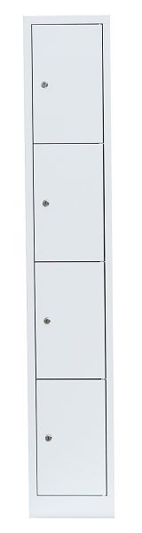 Lüllmann Stahl-Fächerschrank, 1800 x 315 x 500 mm, Signalweiß/Signalweiß, 520417