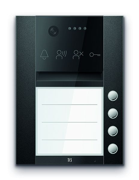 TCS Türkontrollsystem PES PRO IP Video Außenstation 4T 1 Spalte AP RAL7016 anthrazitgrau, AVA410104-0017