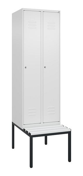 C+P Umkleidespind Classic PLUS mit Mitteltrennwand, 2 Abteile, 2120x600x815mm, 9016/9016, Zylinderschlösser, 0800507-20F S10029