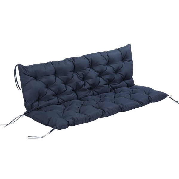 Outsunny 3 Sitzer Bankauflage 150 x 98 x 8 cm SAitzkissen mit Bändern Rückenkissen für Indoor/Outdoor Polster Auflage für Sitzbank, 84B-136DB
