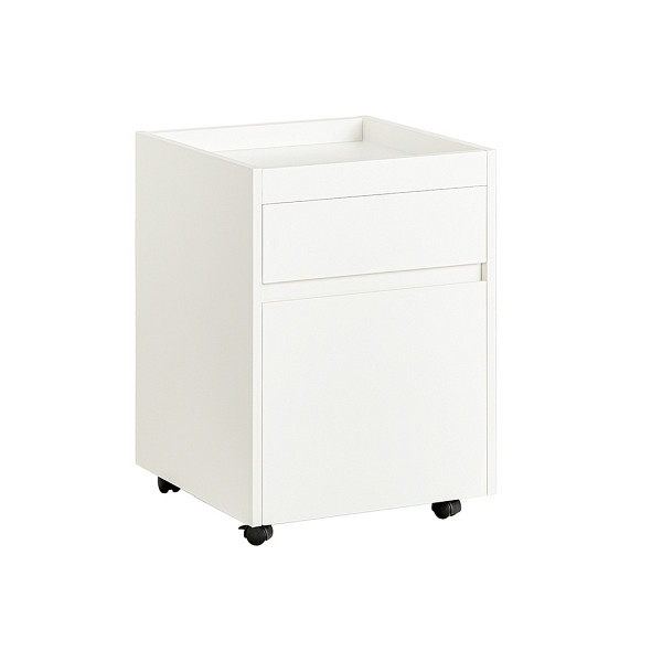 SoBuy Büroschiebeschrank mit einer Schublade Weiß 40x40x54 cm, Modern, FBT121-W