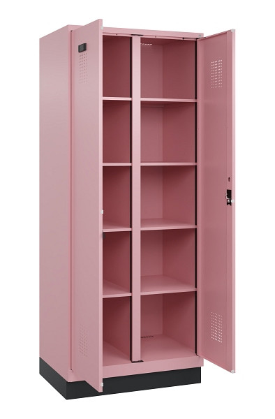 C+P Wäsche-Spind Evolo PLUS, mit Sockel, 2 Abteile, 1950x800x500mm, 3015/3015, Verschluss Zylinderschloss, 049022-22B S10051