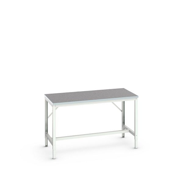 bott verso Werkbank (Linoleum-Platte) mit Querstrebenset, BxTxH: 1500 x 800 x 780 - 930 mm, 16921513.16