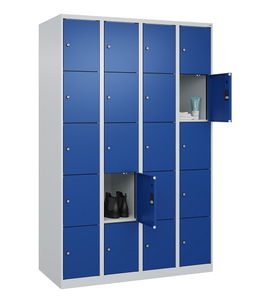 C+P Schließfachschrank Evolo PLUS, 20 Fächer, 1850x1200x500mm, 7035/5010, 049000-405 S10006