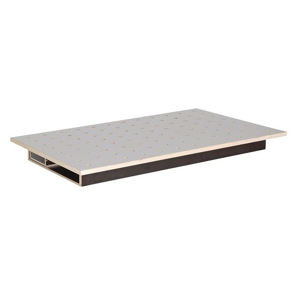 Unicraft Tischoberteil HPL Lochrasterplatte 1200 x 800, Ø20 mm, mit Schubkasten, 6112001