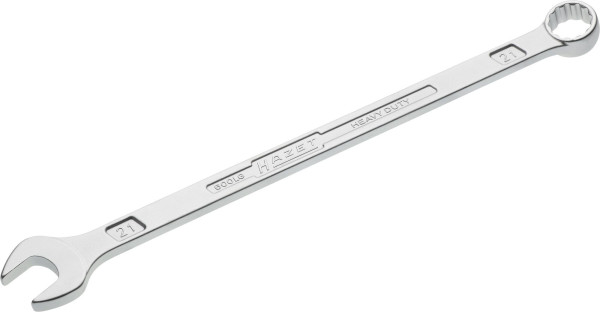 Hazet Ring-Maulschlüssel, extra lang, schlanke Bauform, Außen-Doppel-Sechskant-Tractionsprofil, 21 mm, 600LG-21