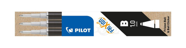 PILOT Tintenrollermine FriXion BLS-FR10 - 0,5 mm, schwarz, 3er Pack, BLSFR10-B-S3-E