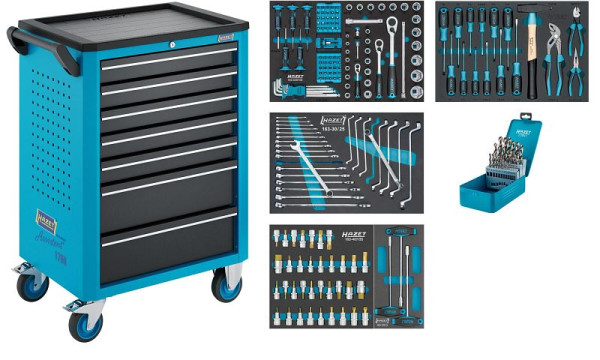 Hazet Werkstattwagen Assistent 176N-7, Sortiment 204-teilig, 176N-7/204, 4000896269778