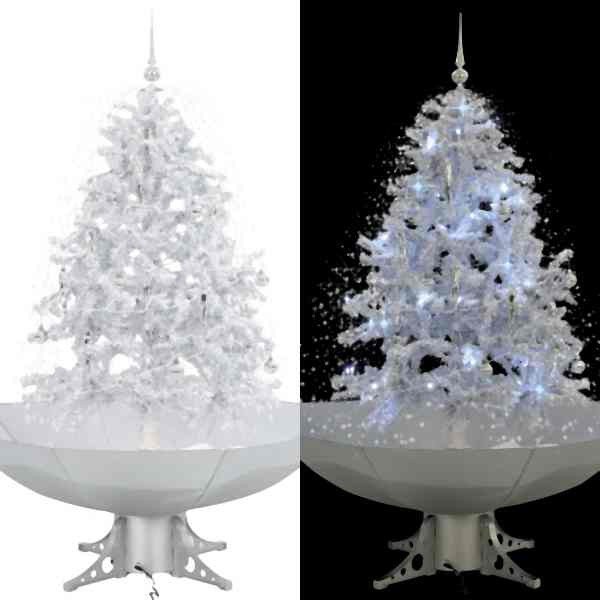 vidaXL Schneiender Weihnachtsbaum mit Schirmfuß Weiß 140 cm, 284334