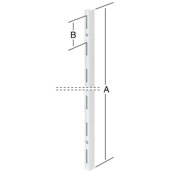 Vormann Wandschiene 500 x 50 einreihig weiß, VE: 10 Stück, 062102050W